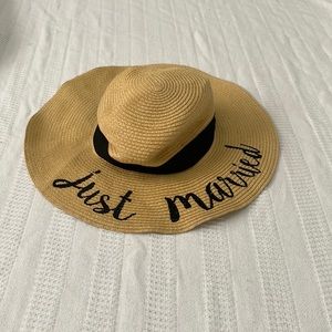 Just married floppy beach hat